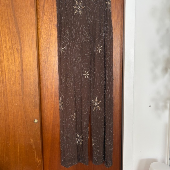 Zara Beaded Sequin Pants - Chocolate - Picture 6 of 8